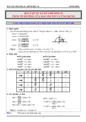 Bài tập chương II - Hình học 10